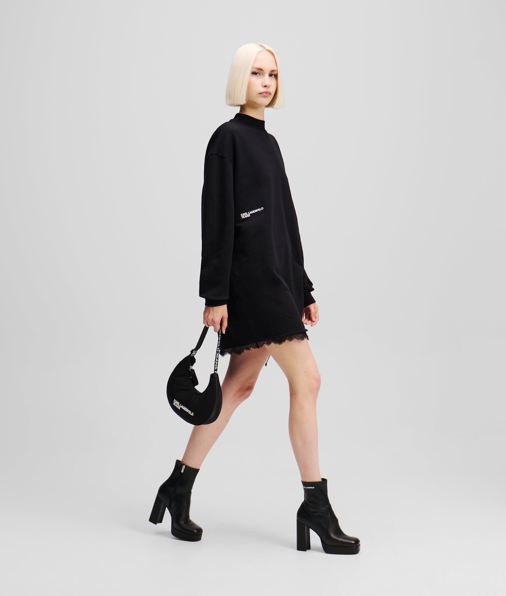 LACE DETAIL SWEAT DRESS - Image 4