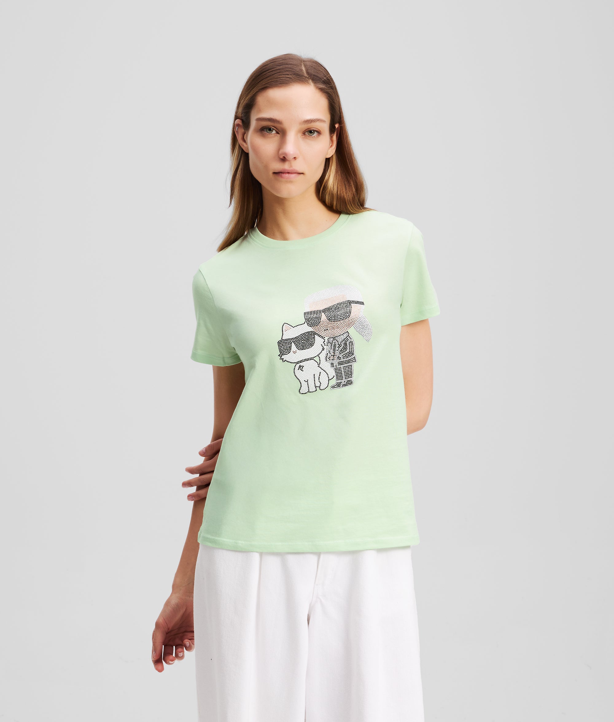 IKON KARL & CHOUPETTE RHINESTONE T-SHIRT