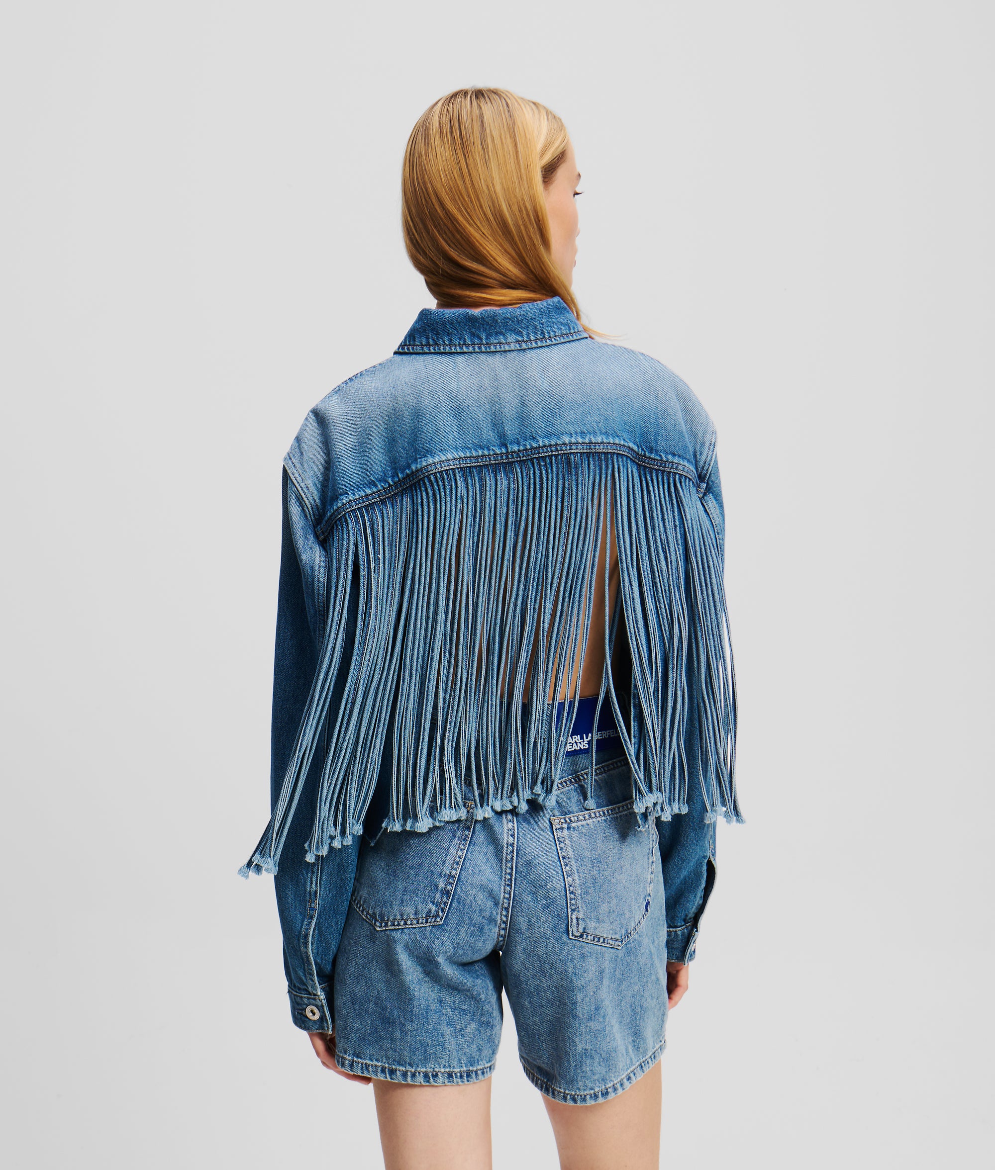 RELAXED FRINGED DENIM JACKET