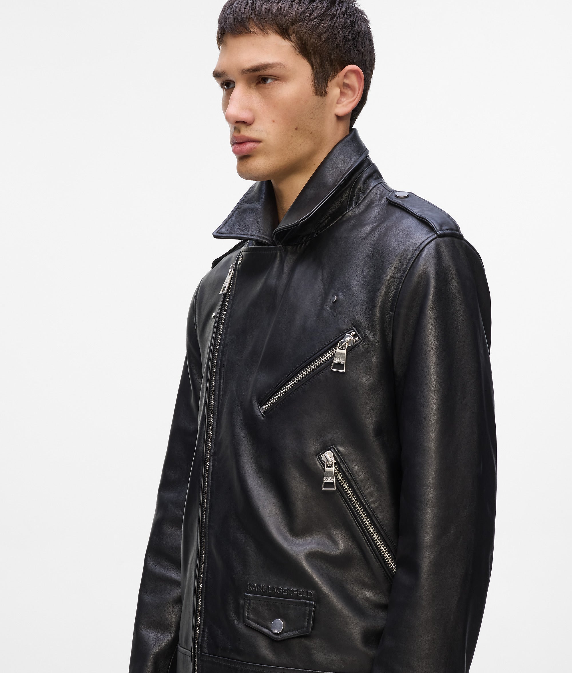 KARL ESSENTIAL LEATHER JACKET - Image 3