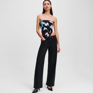 COATED MID-RISE RELAXED JEANS