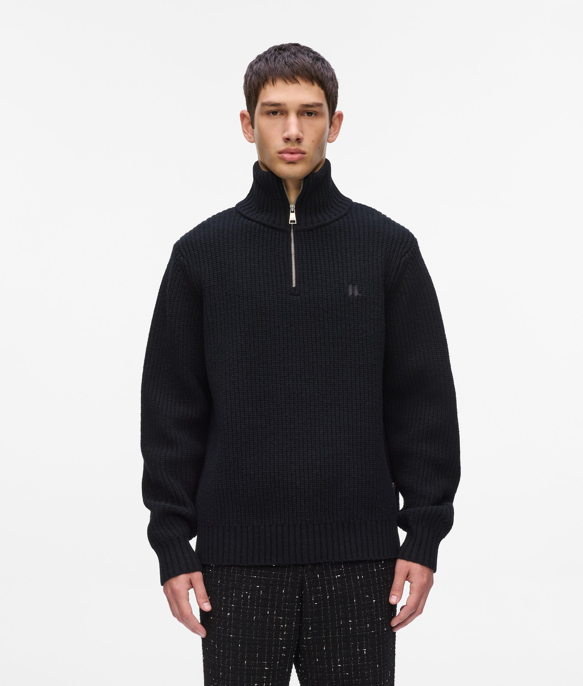 Half-zip turtleneck sweater