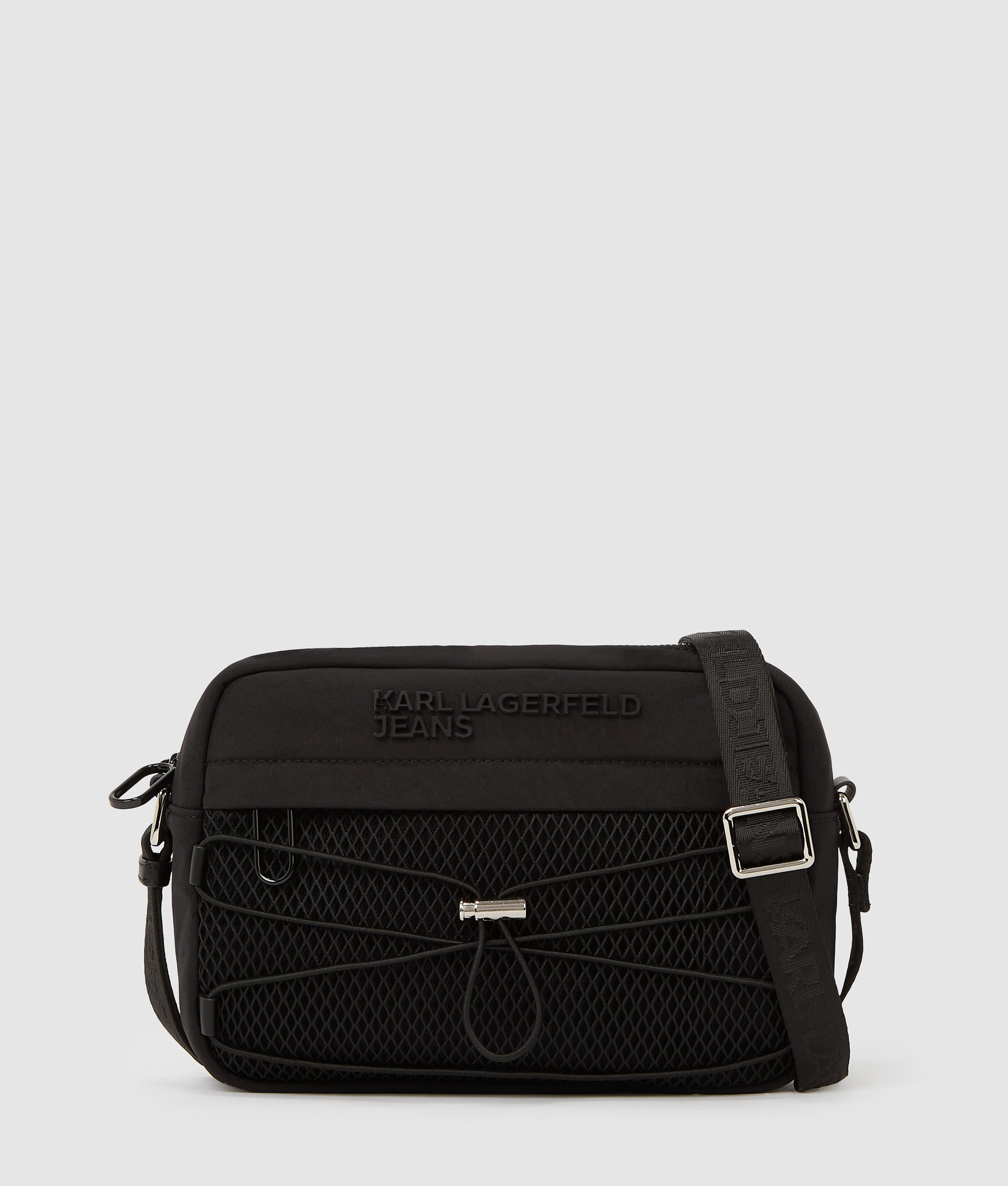 Utility drawstring crossbody bag