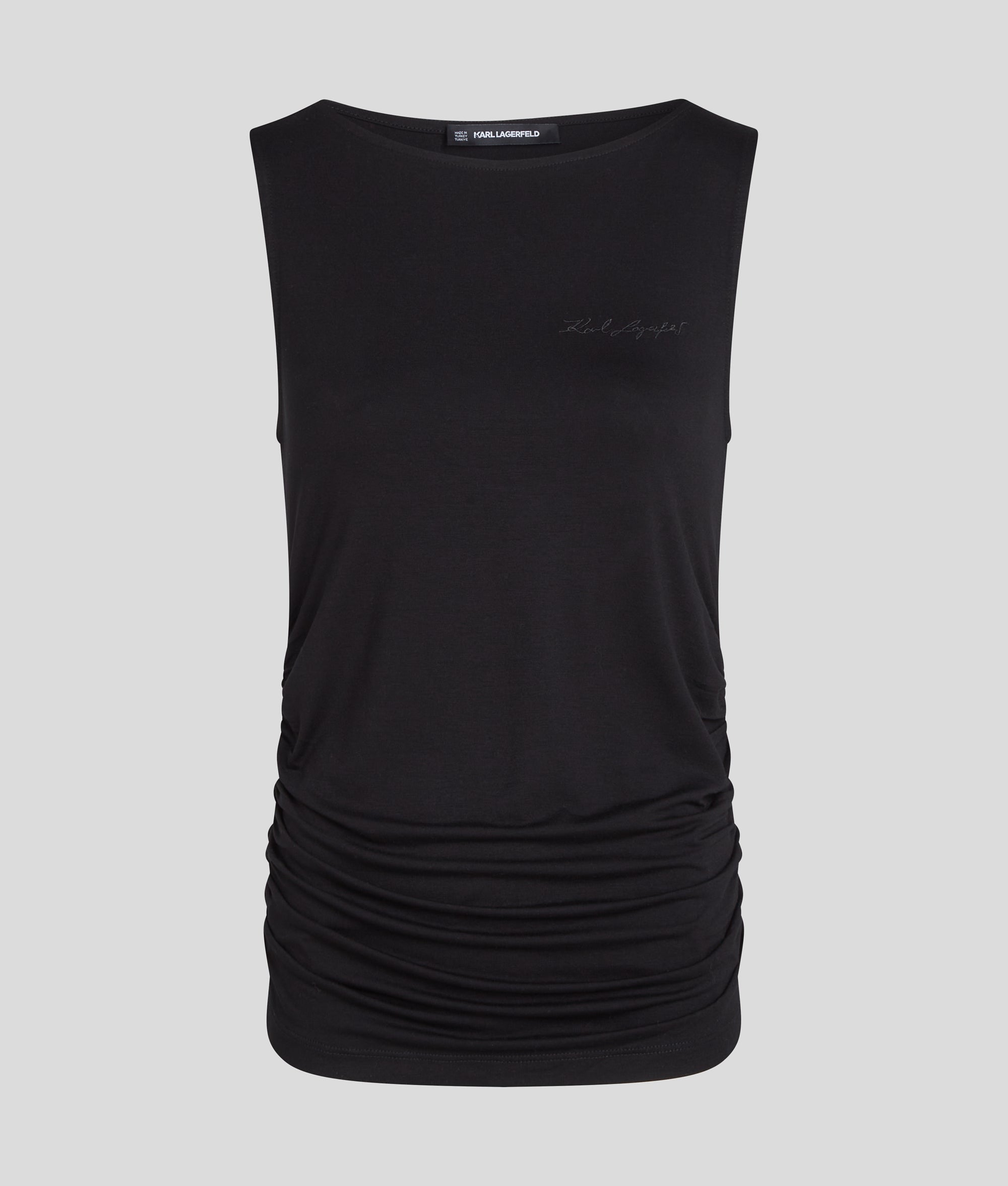 SIGNATURE BOAT NECK RUCHED TOP