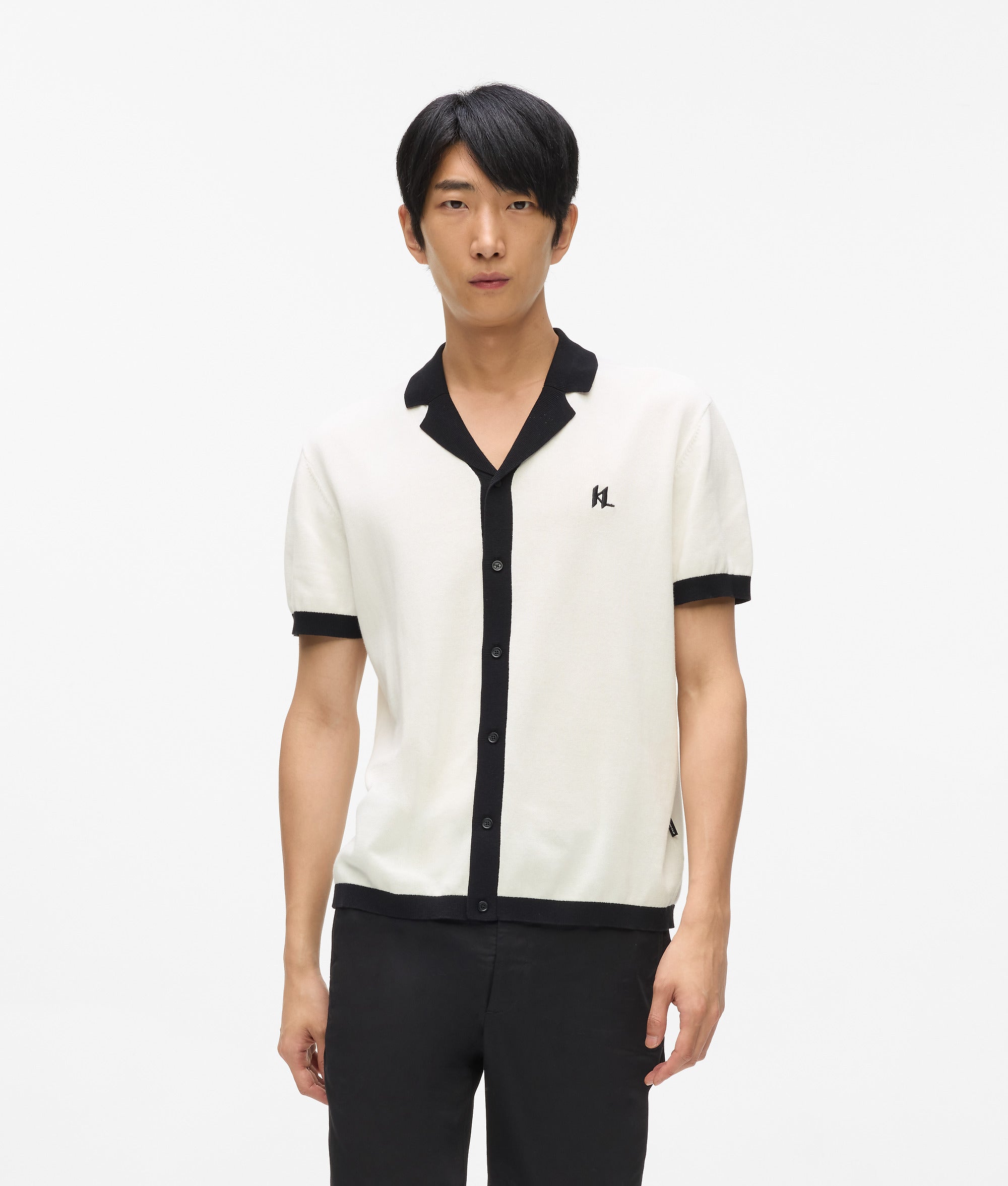 Monogram knitted polo shirt