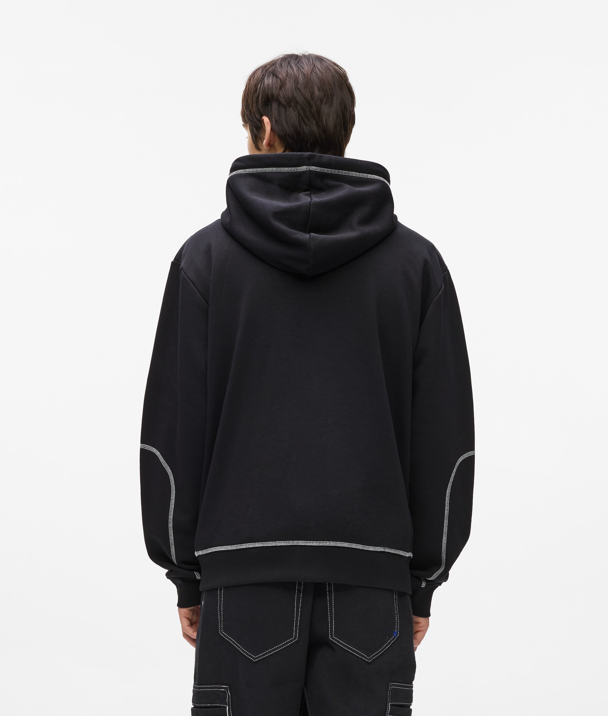 Contrast stitch hoodie - Image 2