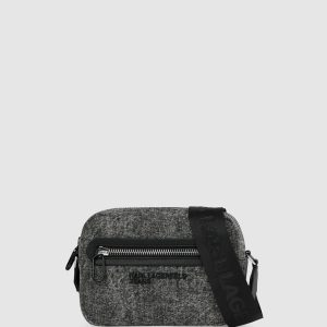 Washed denim crossbody bag