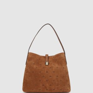 K/Autograph padlock suede hobo bag